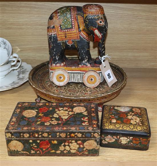 Four pieces of Kasmiri lacquer wares